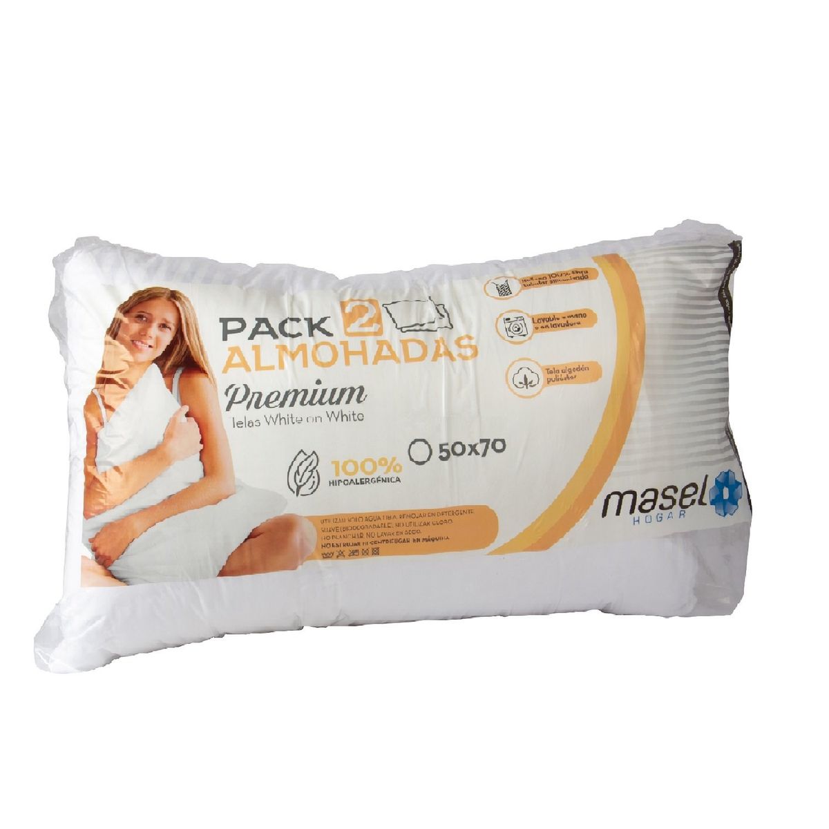 MASEL - Set 2 Almohadas 50x70 Premium   Microfibra