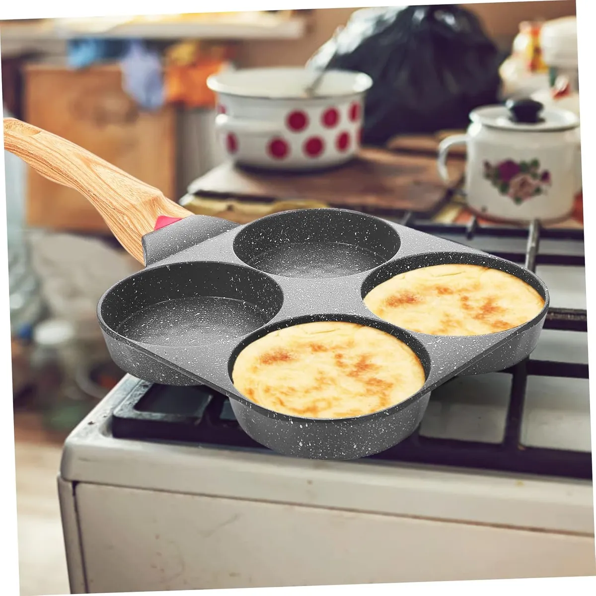 AIZO - Sartén Antiadherente Para Tortillas Cuatro Agujeros Cocina