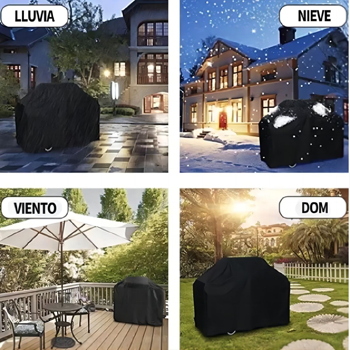 AIZO - AIZO Cubierta Parrilla 210D 145x61x117cm Negro