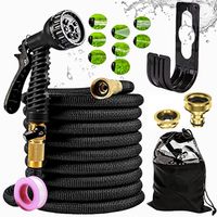 Manguera Retráctil Expandible 15 Metros Pistola Y Acoples Negro