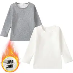 EVERSO - Pack 6 Camiseta De Cuello Redondo Manga Larga con polar Para Niño