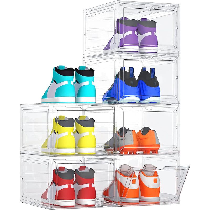 WAKESHOME - Caja Organizador de Zapatos Zapatera Apilable Cubo Para Calzado