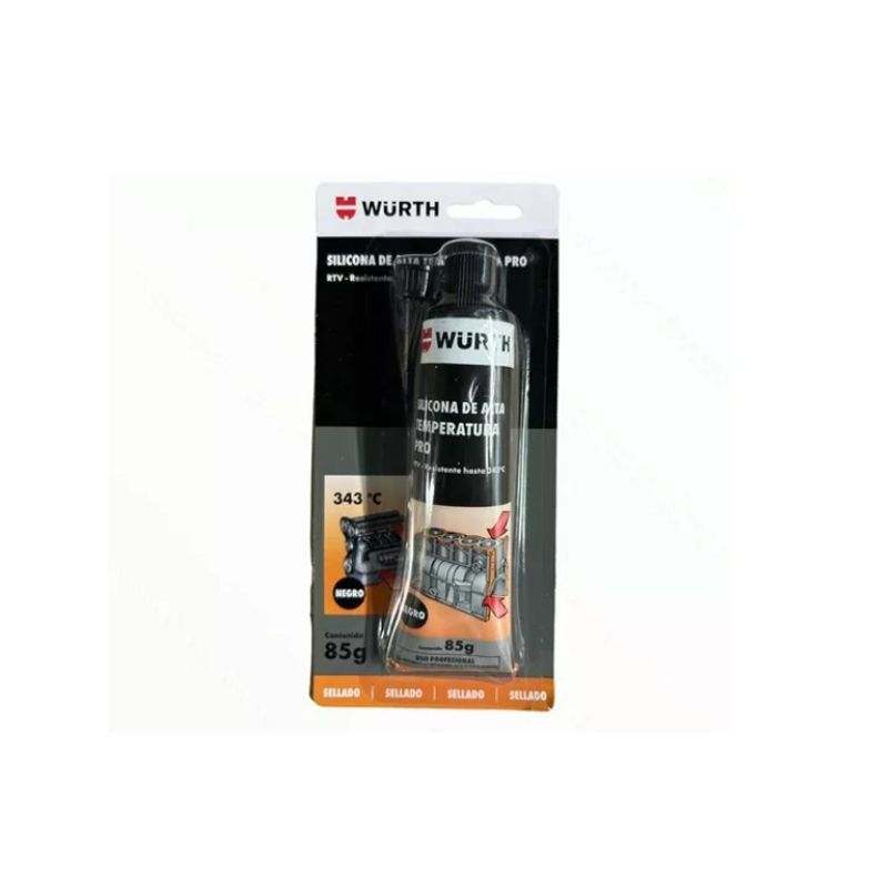 WURTH - Silicona Wurth Negra De Alta Temperatura Pro 85g