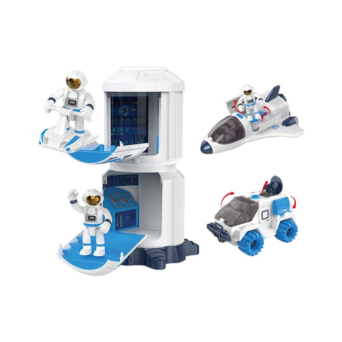 BABYLUNA - Juguete Niños Exploración Espacial, Naves, Aviones, Radar, 11 Piezas-