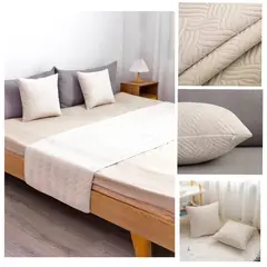 GENERICO - Piecera Decorativa + 2 Fundas Diseño Nordico Color Blanco Hueso