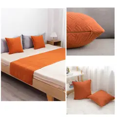 GENERICO - Piecera Decorativa + 2 Fundas Diseño Nordico Color Naranjo