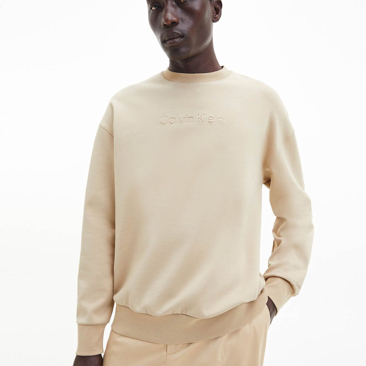 CALVIN KLEIN - Sudadera holgada de algodón orgánico Beige Calvin Klein