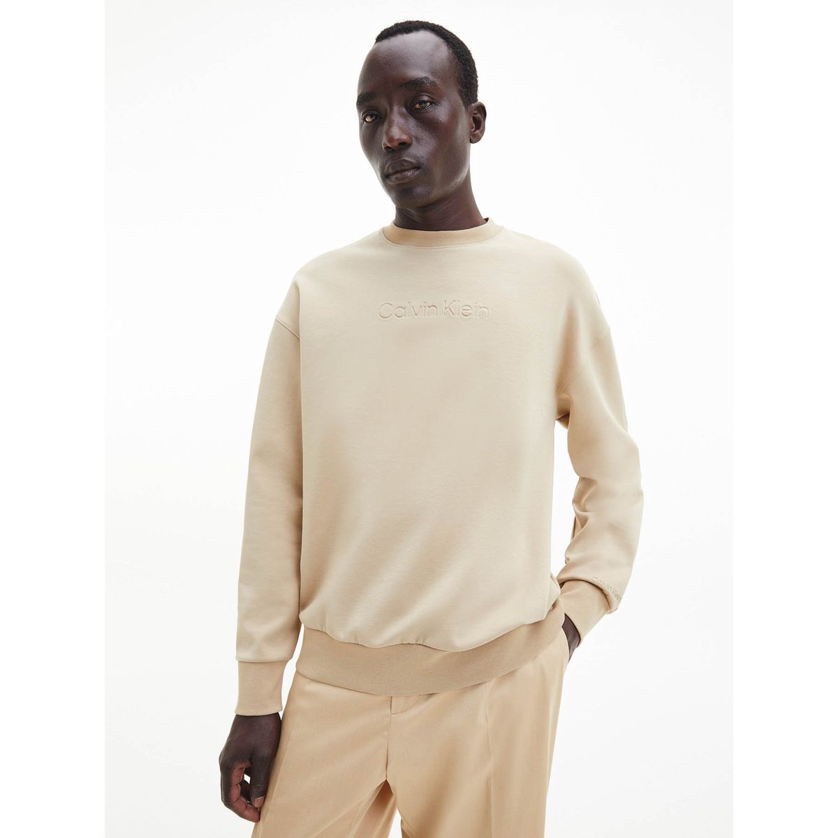 CALVIN KLEIN - Sudadera holgada de algodón orgánico Beige Calvin Klein