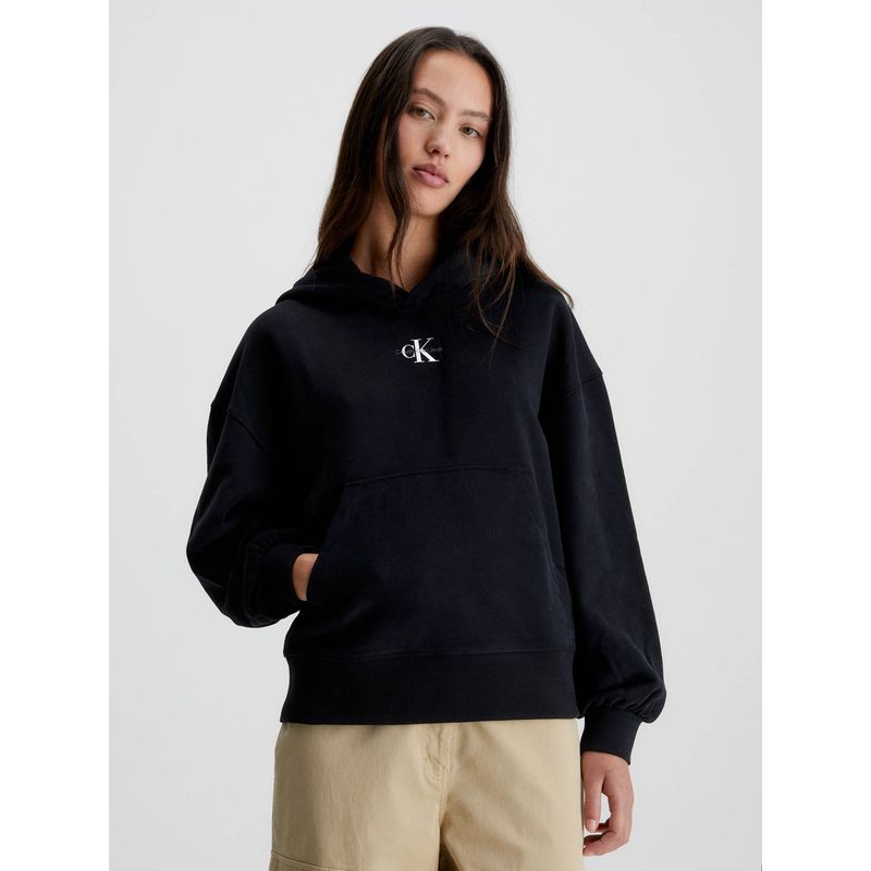 CALVIN KLEIN - Sudadera con capucha y monograma Negro Calvin Klein