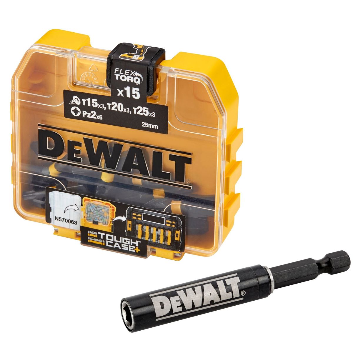 DEWALT - Set 15 Puntas + Adaptador Magnético DEWALT