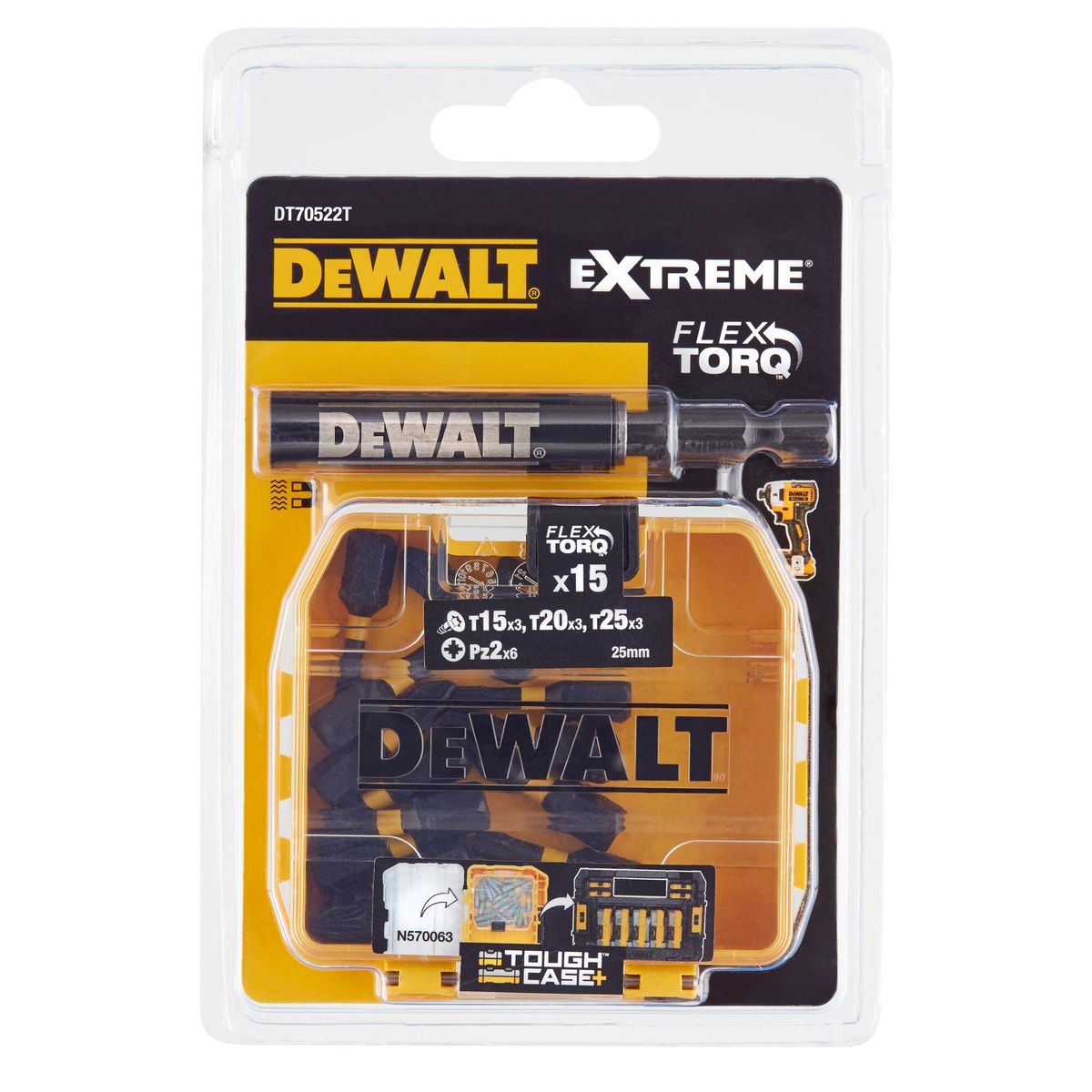 DEWALT - Set 15 Puntas + Adaptador Magnético DEWALT