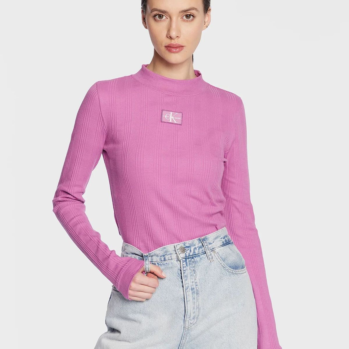 CALVIN KLEIN - Camiseta manga larga con cuello alzado Violeta Calvin Klein