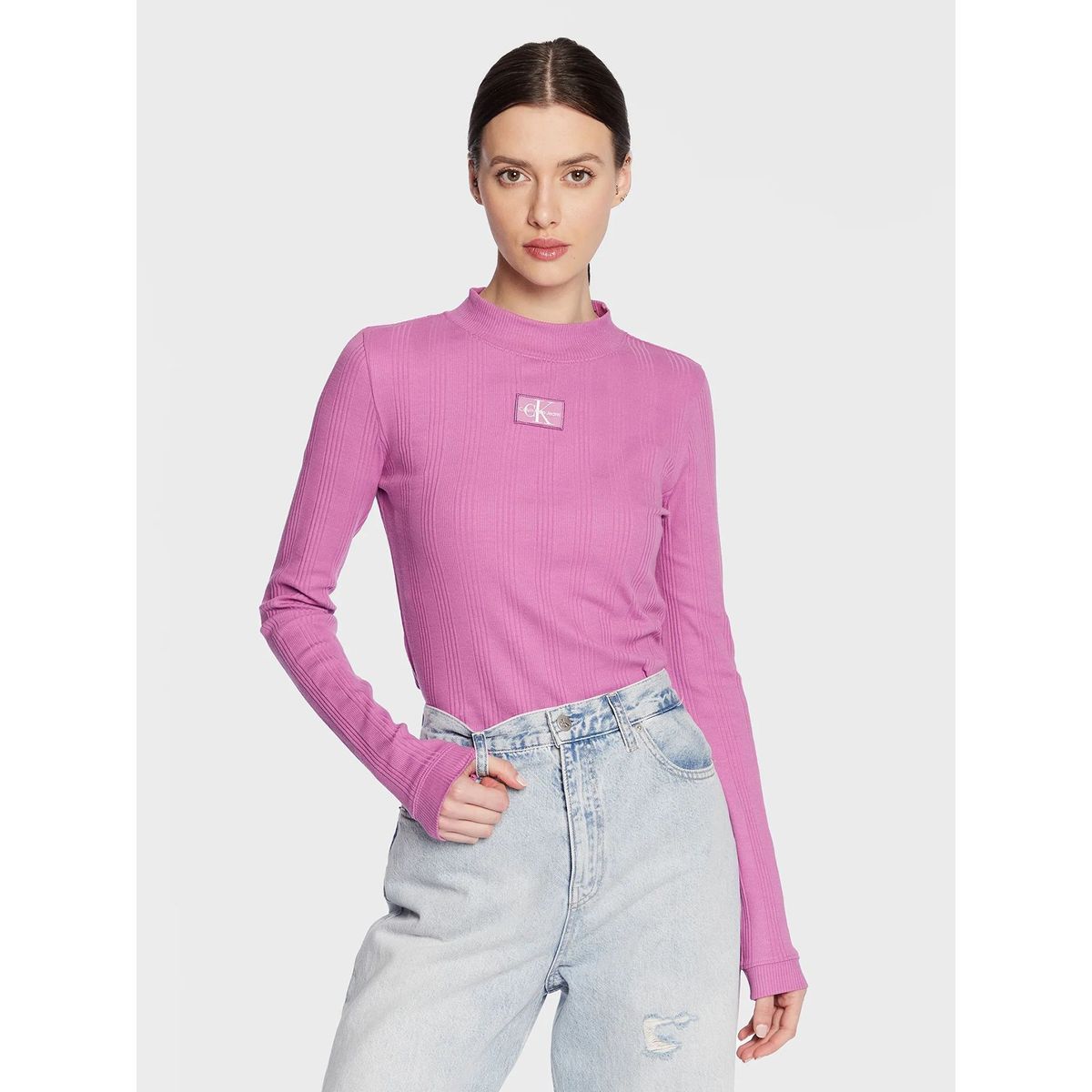 CALVIN KLEIN - Camiseta manga larga con cuello alzado Violeta Calvin Klein