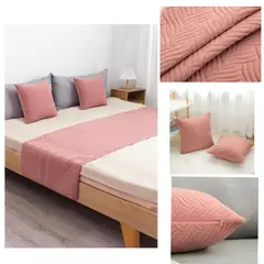 GENERICO - Piecera Decorativa + 2 Fundas Diseño Nordico Color Rosa