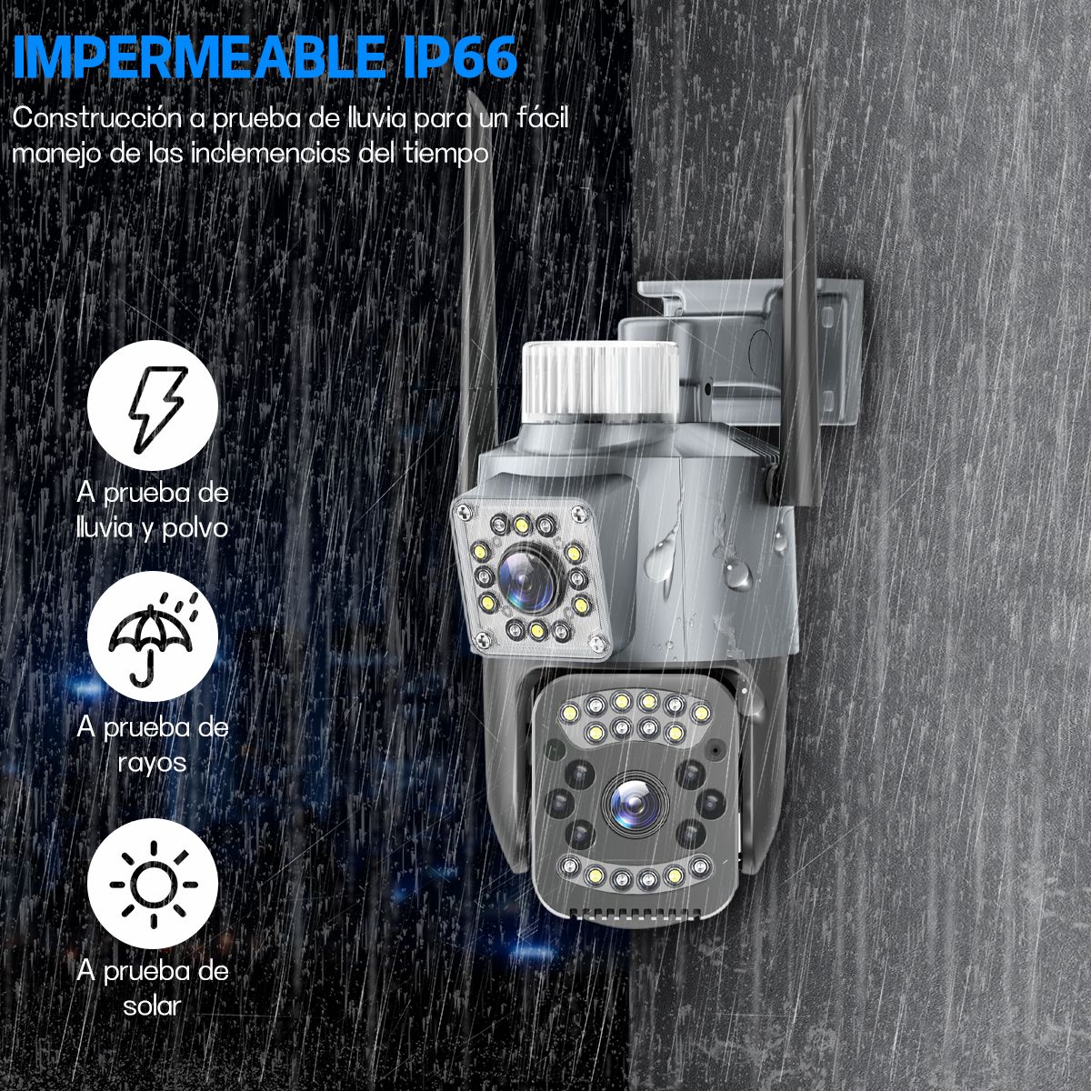 AIZO - AIZO Cámara WiFi 360° 5MP Exterior Nocturna a Color 32g Gris