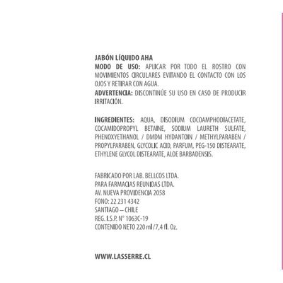 Imagen 2 del producto Jábon Líquido AHA 220 ml Lasserre Cosmétique