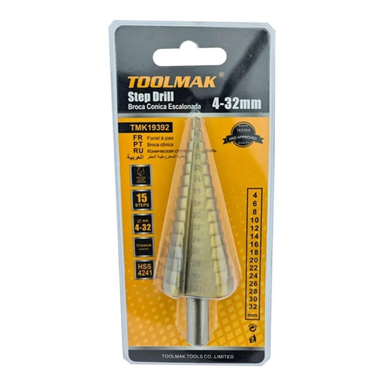 GENERICO - Broca Pino Escalonada 4 - 32 Mm Toolmak