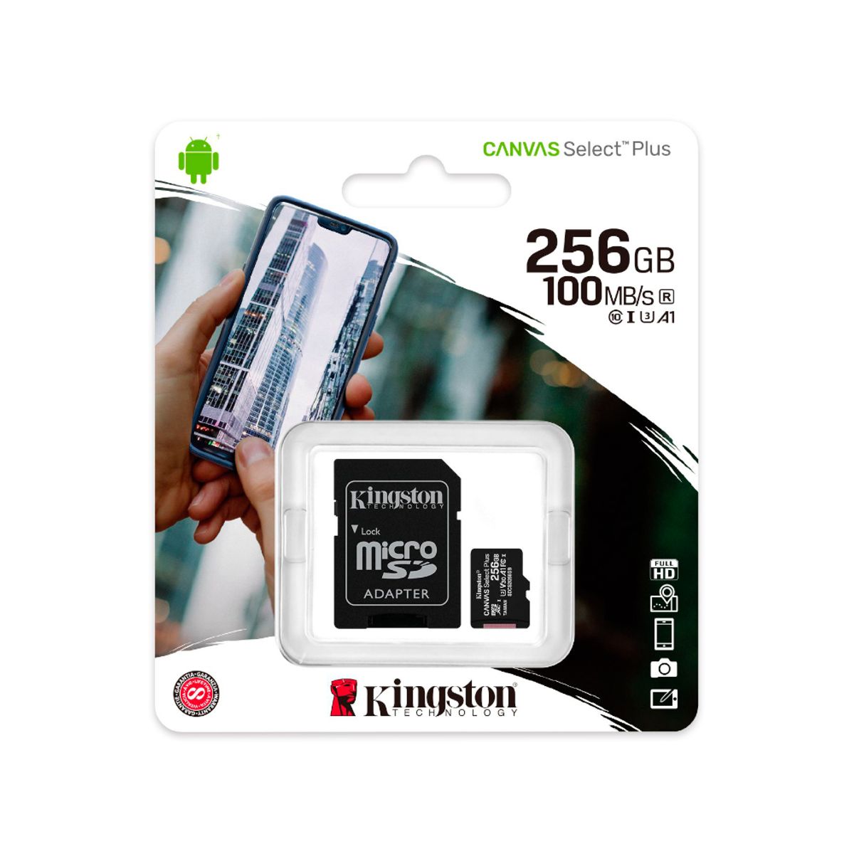 KINGSTON - Tarjeta de memoria microSD Canvas Select Plus 256GB