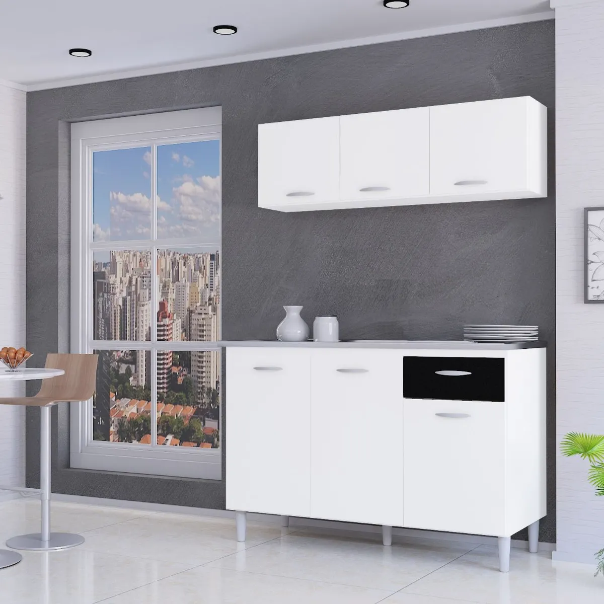 TAHUARI - Mueble de cocina Maria Gracia blanconegro