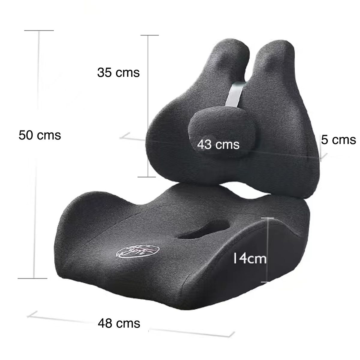 NEWO - Cojín y Respaldo Lumbar para coxis silla y automóvil NW-30WW