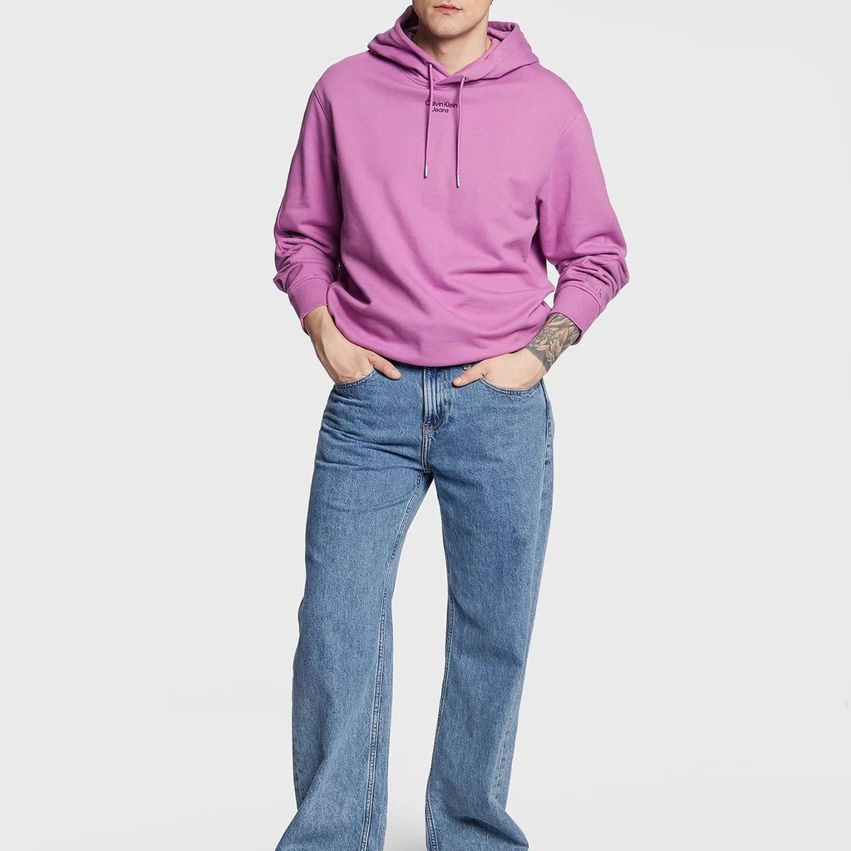 CALVIN KLEIN - Sudadera holgada con capucha Violeta Calvin Klein