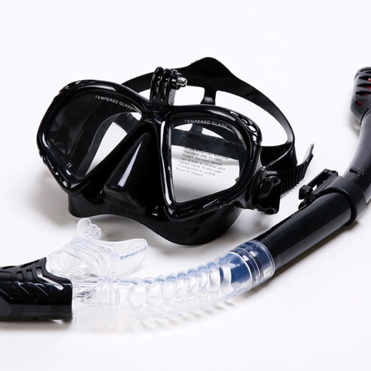 SHOOT - Snorkel Lente con Tubo Negro para cámara deportiva Gopro u otras