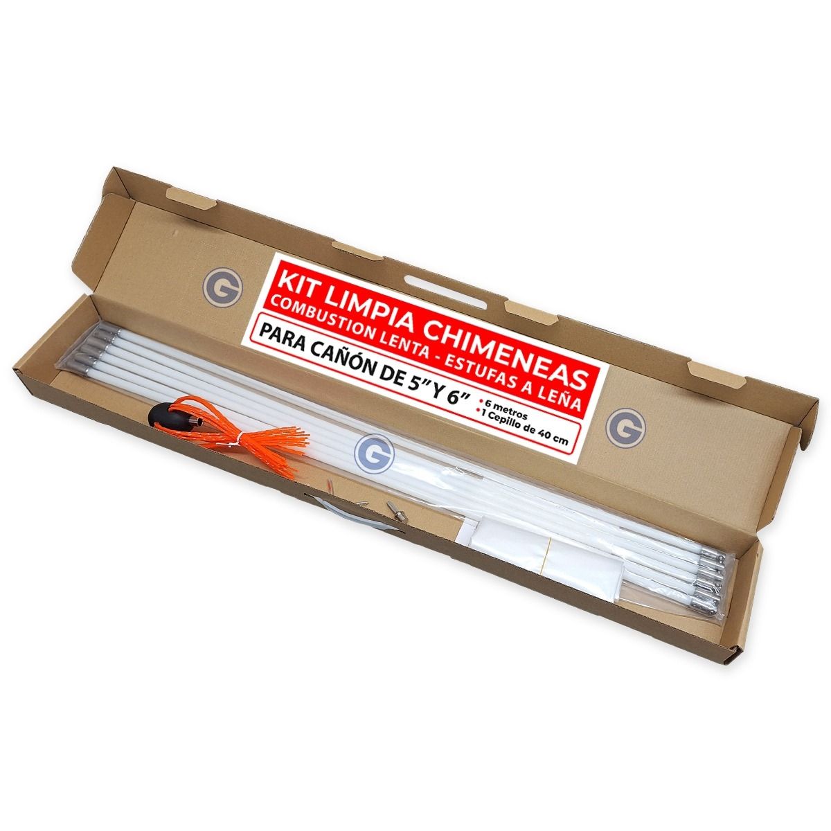 GENERICO - Kit De Limpieza Para Chimeneas 6 mts Con Adaptador De Taladro