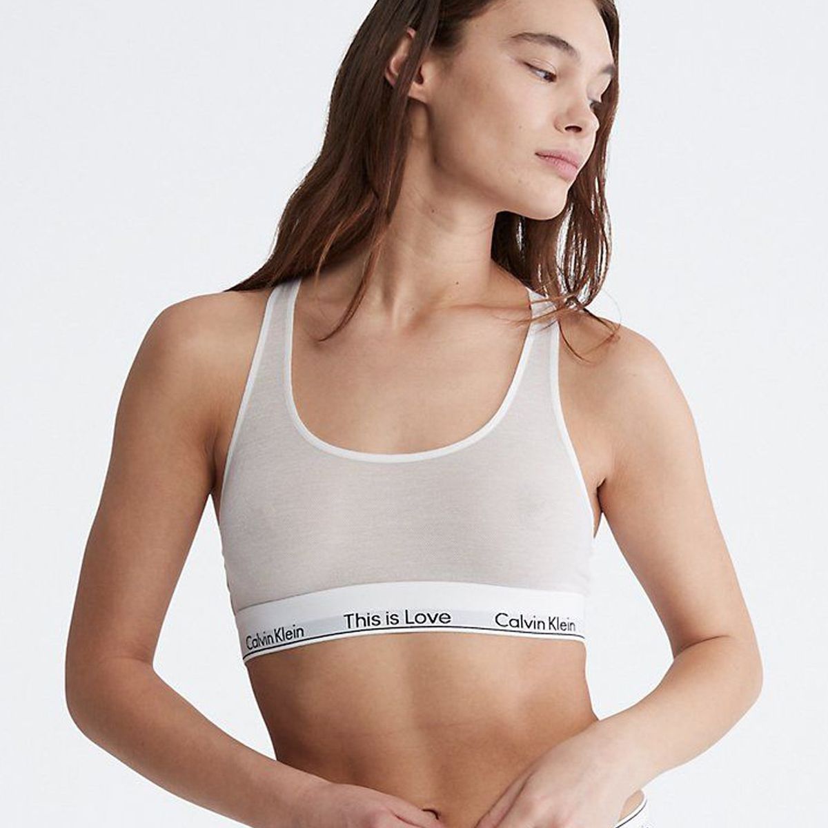 CALVIN KLEIN - Bralette con logo Blanco Calvin Klein