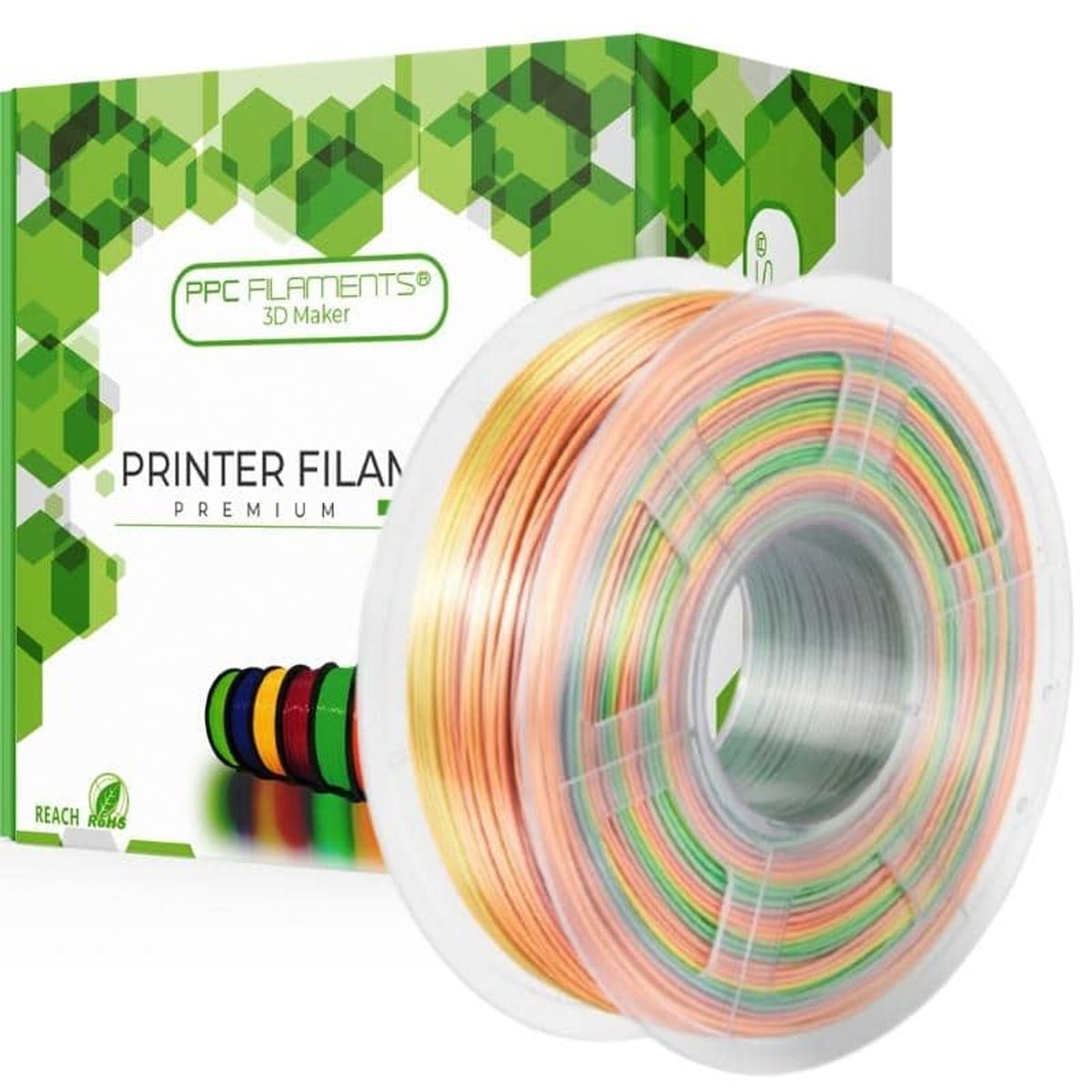 PPC FILAMENTS - Filamento 3D PLA Seda Arcoiris  Rainbow  Ppc - Filamentos