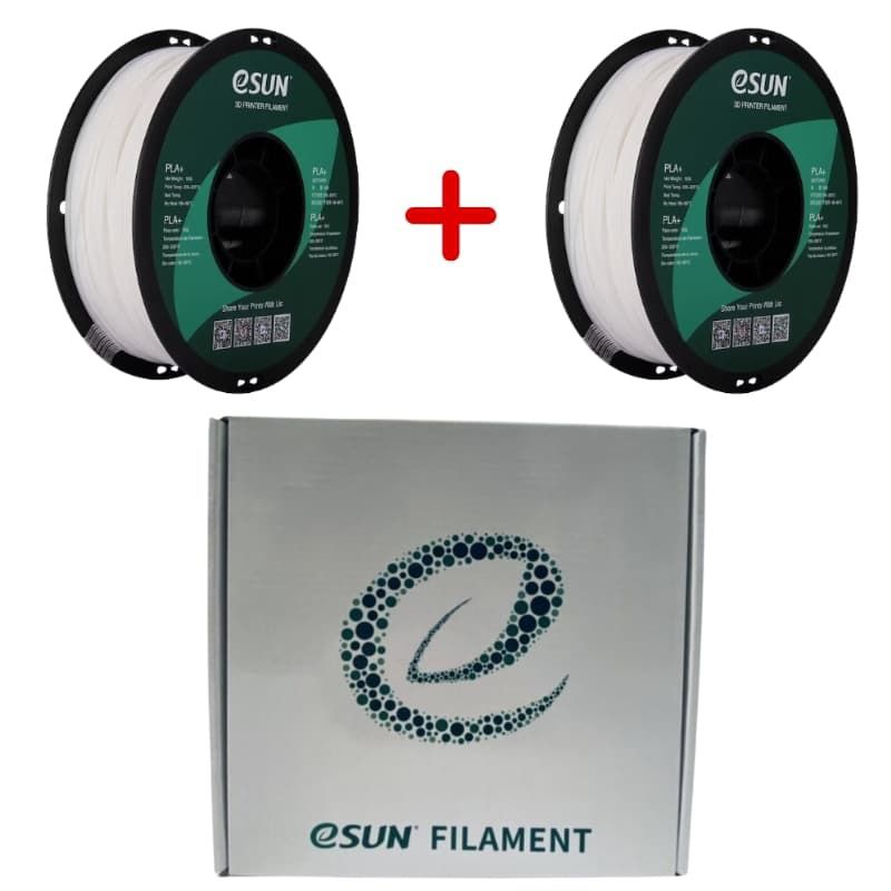 ESUN - Pack 2 x Filamento 3D PLA+ Blanco Invierno 1kg Esun - Filamentos