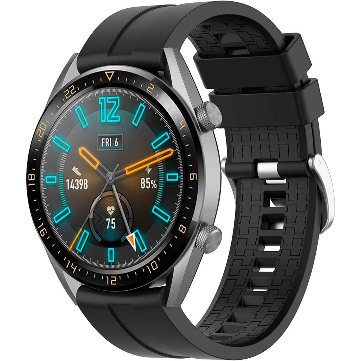 GENERICO - Correa De Silicona Para Huawei Watch Gt2 Gt3 Xiaomi Mi Watch Negro