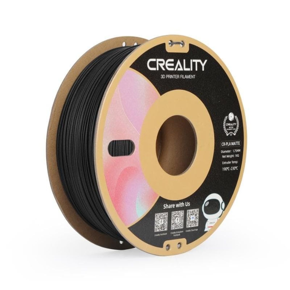 CREALITY - Filamento 3D PLA Mate Negro Mate  Creality - Filamentos