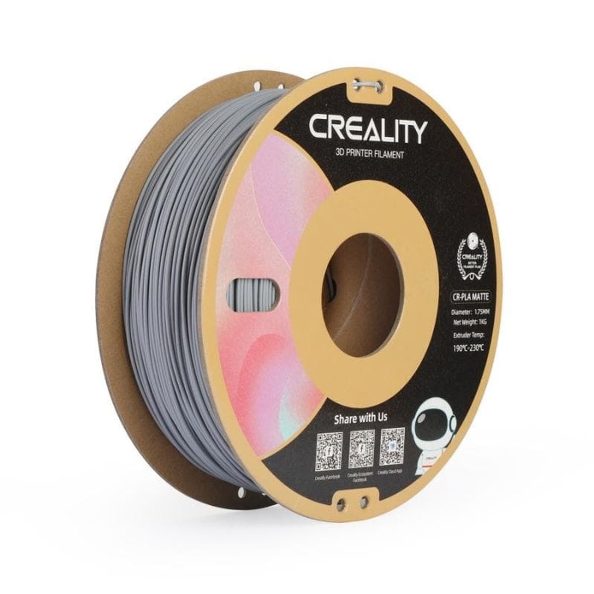 CREALITY - Filamento 3D PLA Mate Gris Mate  Creality - Filamentos