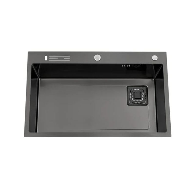 GENERICO - Lavaplatos Negro con  Grifo extensible y accesorios profesional