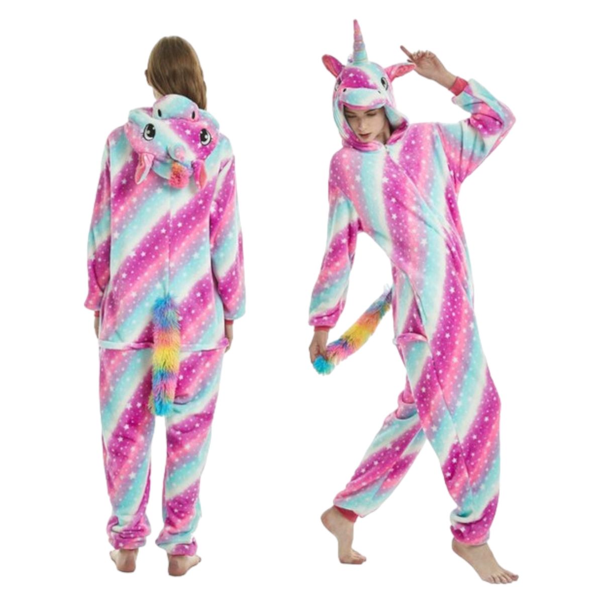 MEDIA LUNA - Pijama Disfraz Enterito de Unicornio para Adulto