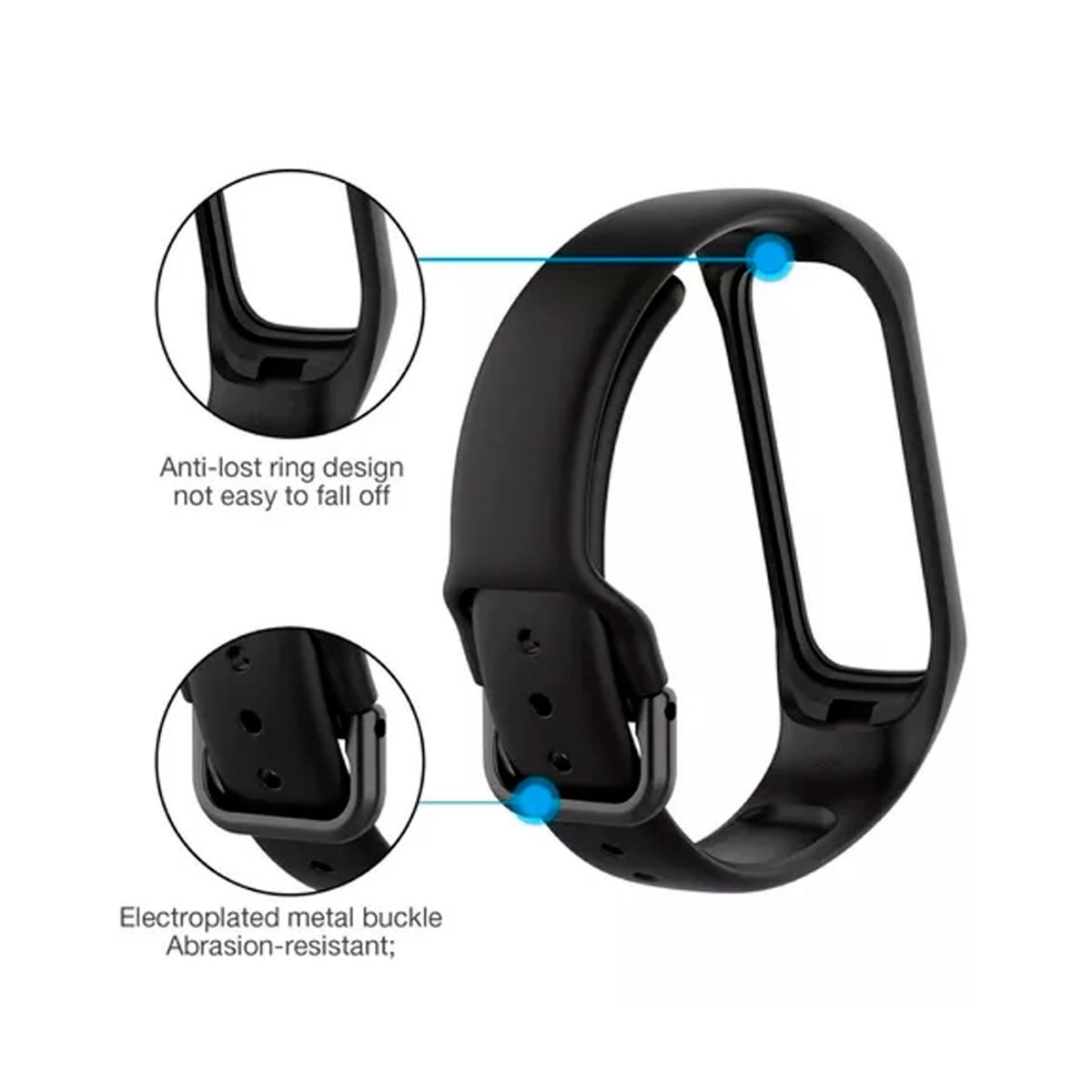 GENERICO - Correa De Silicona Para Samsung Galaxy Fit 2 R220 Negro