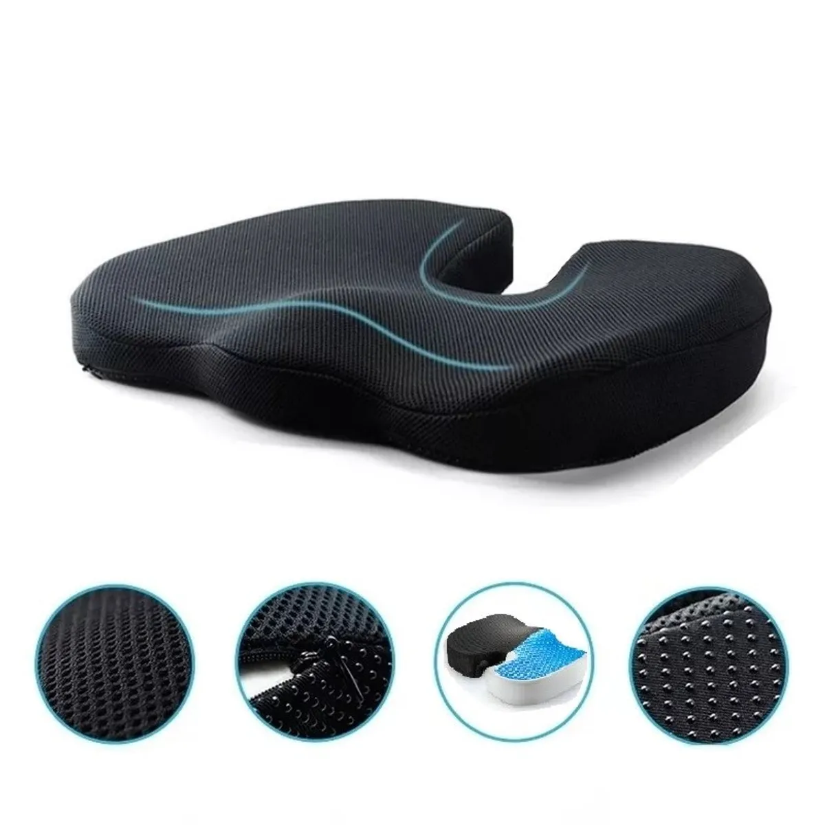 ELECTROMOVIL - Cojín Coxis Ortopédico Ergonómico PREMIUM Memory Foam Alta Densidad