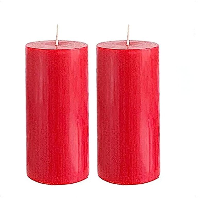 GENERICO - PACK DE 2 VELONES  CIRIOS ROJO  10 X 5 CM