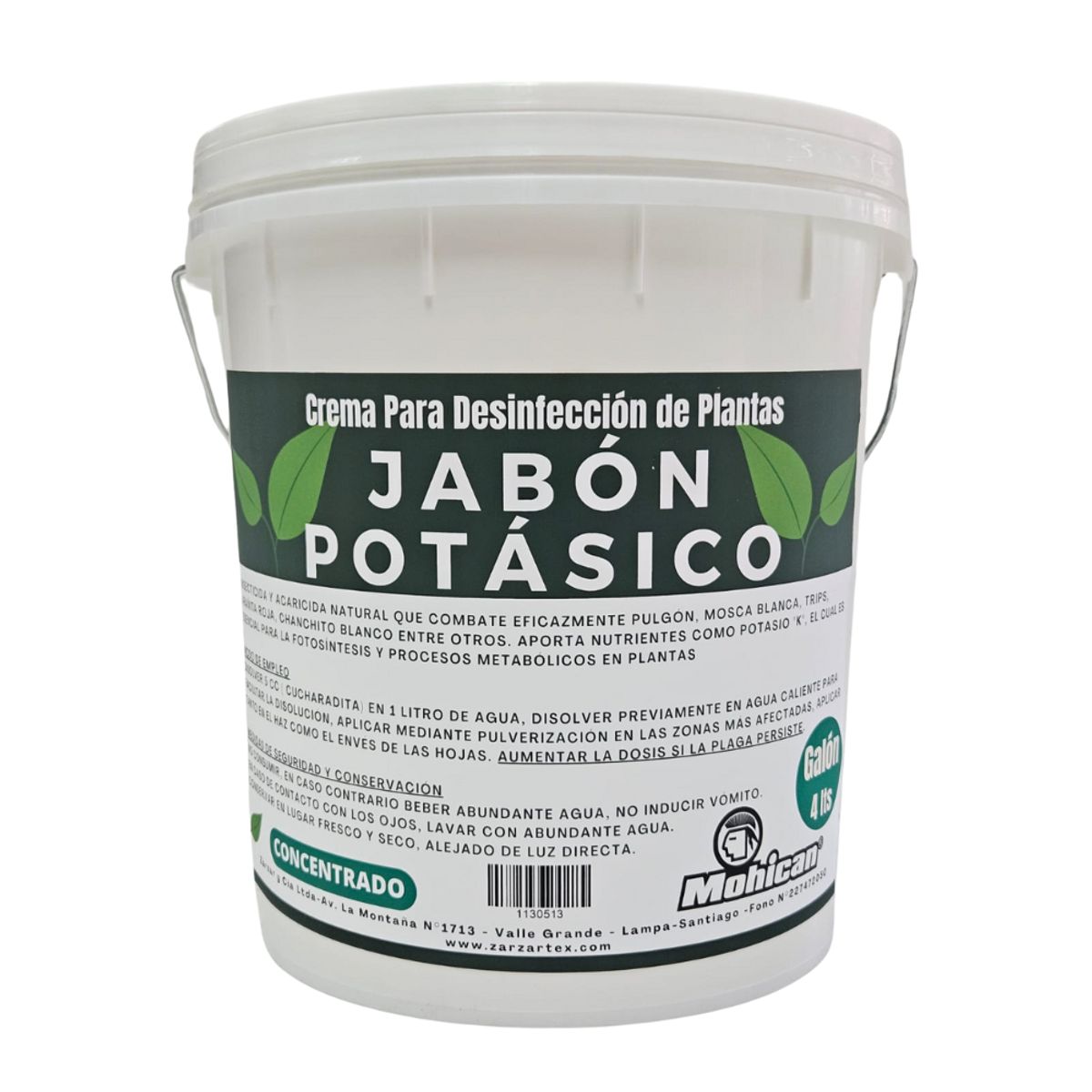 MOHICAN - JABON POTÁSICO EN CREMA CONCENTRADO 4 LTS (RINDE 400 LTS)