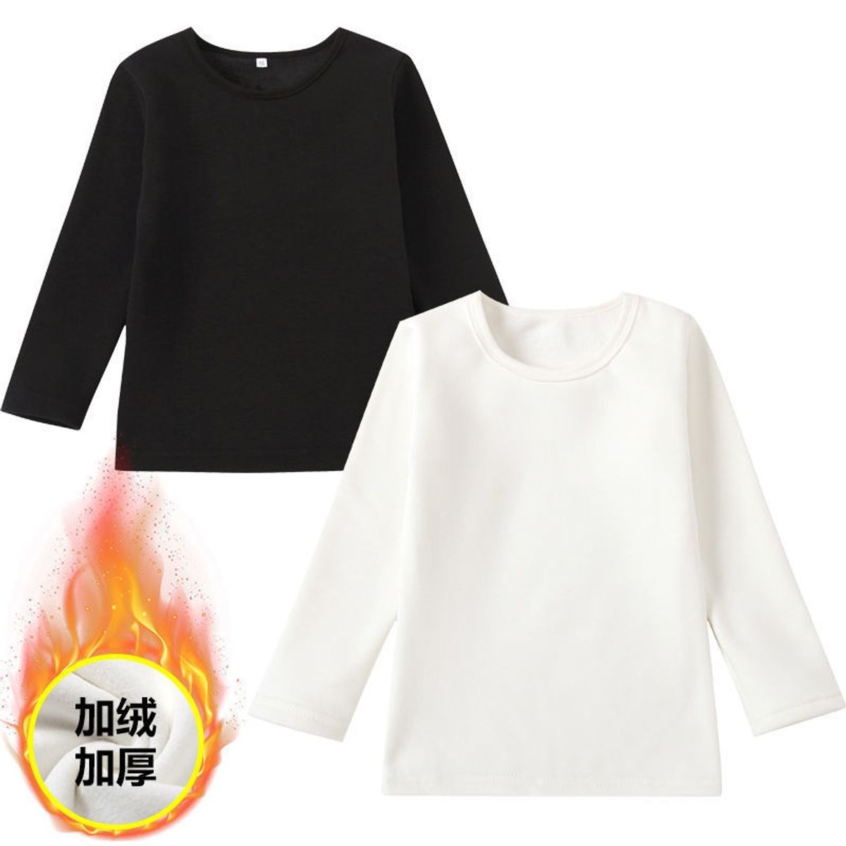 EVERSO - Pack 12 Camiseta De Cuello Redondo Manga Larga 100% Algodón Para Niño