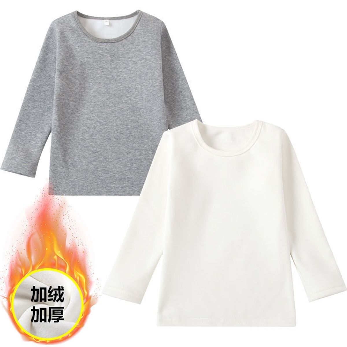 EVERSO - Pack 12 Camiseta De Cuello Redondo Manga Larga 100% Algodón Para Niño