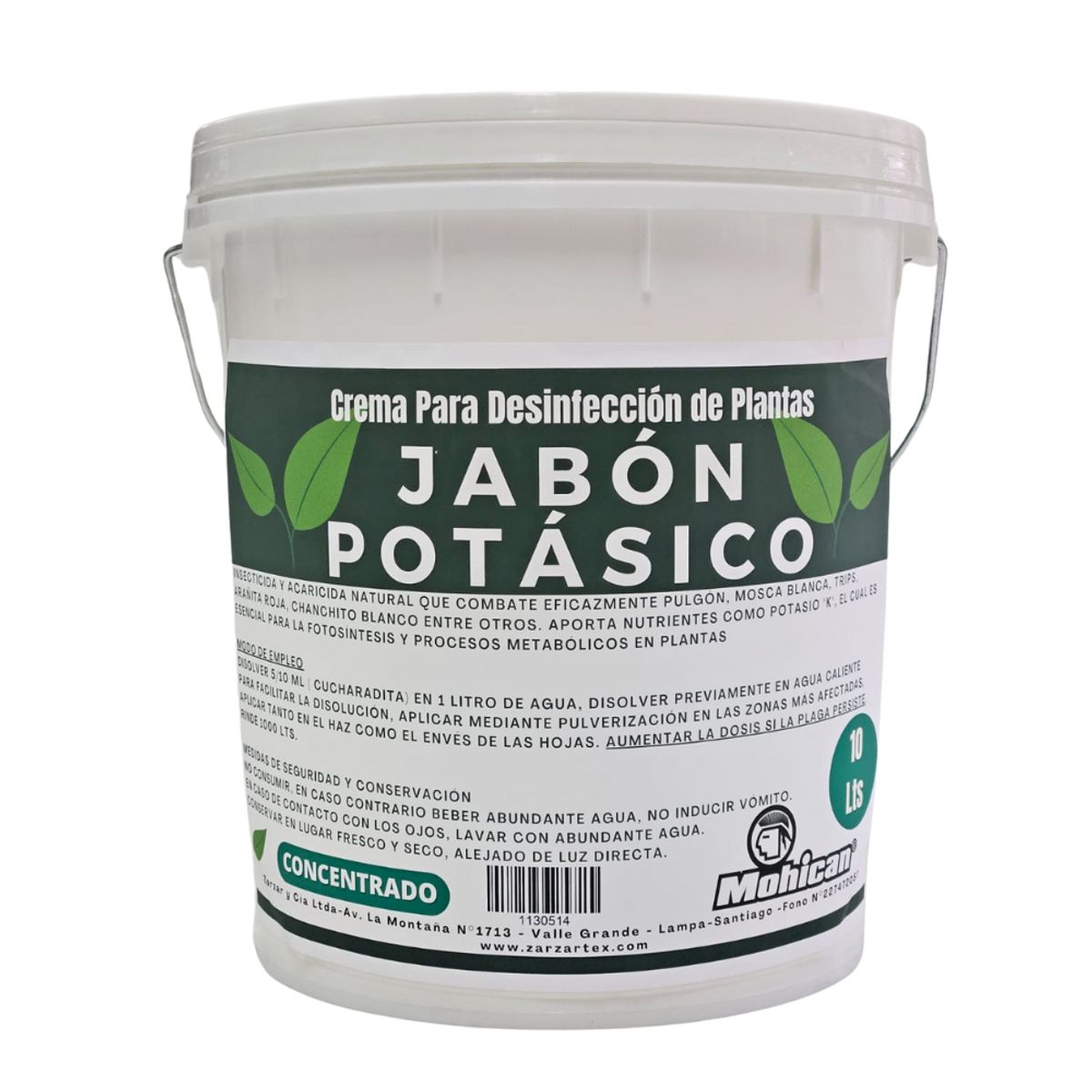 MOHICAN - JABON POTÁSICO EN CREMA CONCENTRADO 10 LTS (RINDE 1000 LTS)