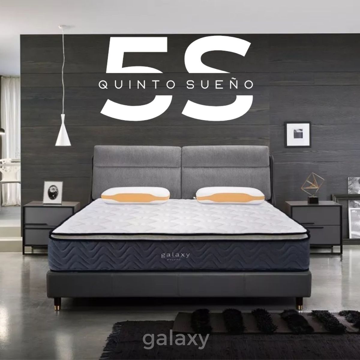 5 SUEÑO - Colchón 2 Plazas De Resortes 5° Sueño Galaxy Pillow Top 150x190x28cm