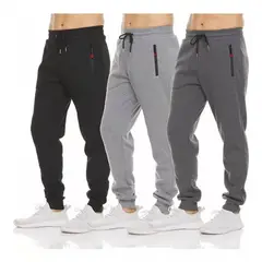 EVERSO - Pack 6 Pantalones Buzo Hombre Algodón Sin Polar Cintura Elástica
