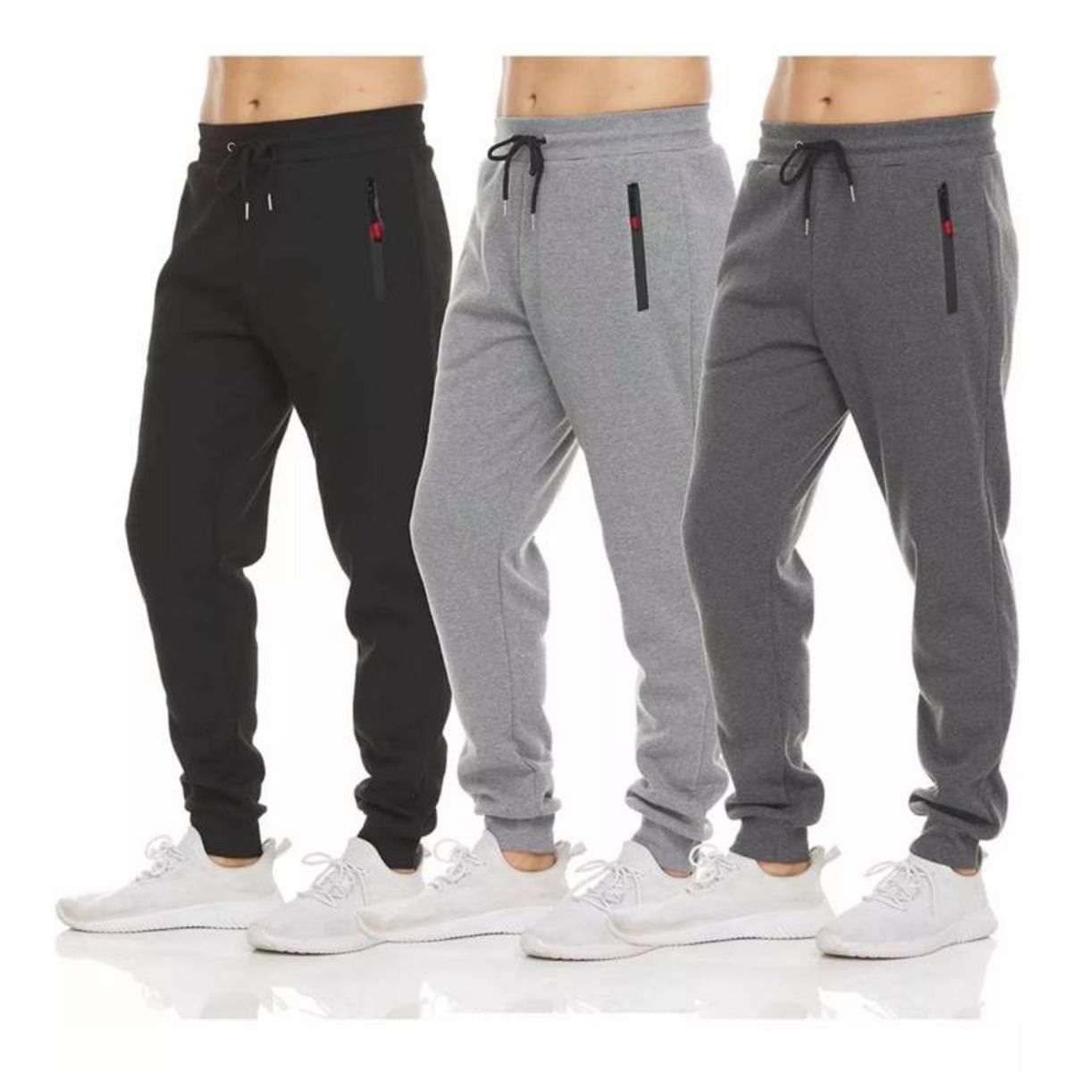 EVERSO - Pack 6 Pantalones Buzo Hombre Algodón Sin Polar Cintura Elástica