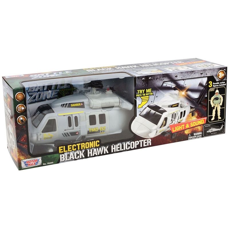 MOTORMAX - MOTORMAX 78202 BATTLE ZONE BLACK HAWK HELICOPTER ( NEW COLOR