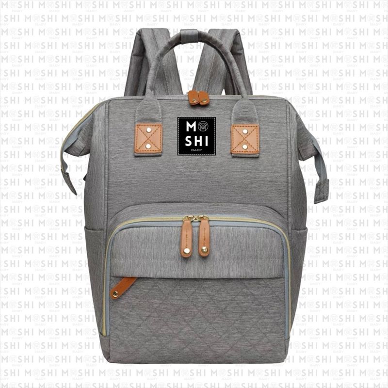 GENERICO - Bolso Mochila Maternal Pañalera Diseño Sticky Gris