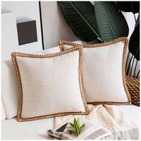 Pack de Funda De Cojin de Lino y Yute tejido 45x45 Cm