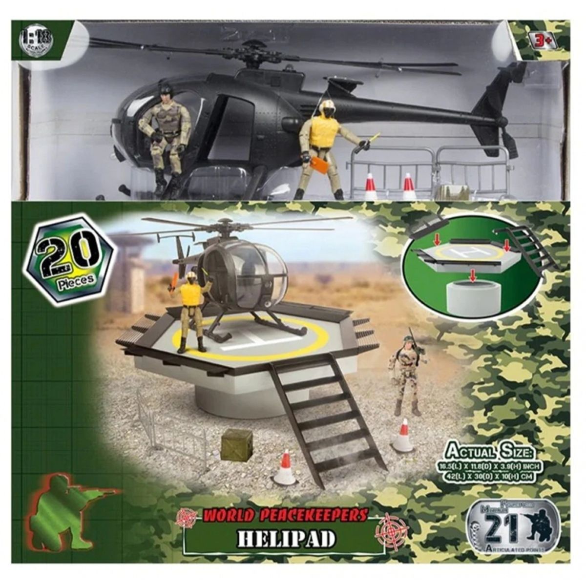 GENERICO - MCTOYS 77063 WORLD PEACEKEEPERS HELIPAD WITH HELICOPTER ( 2