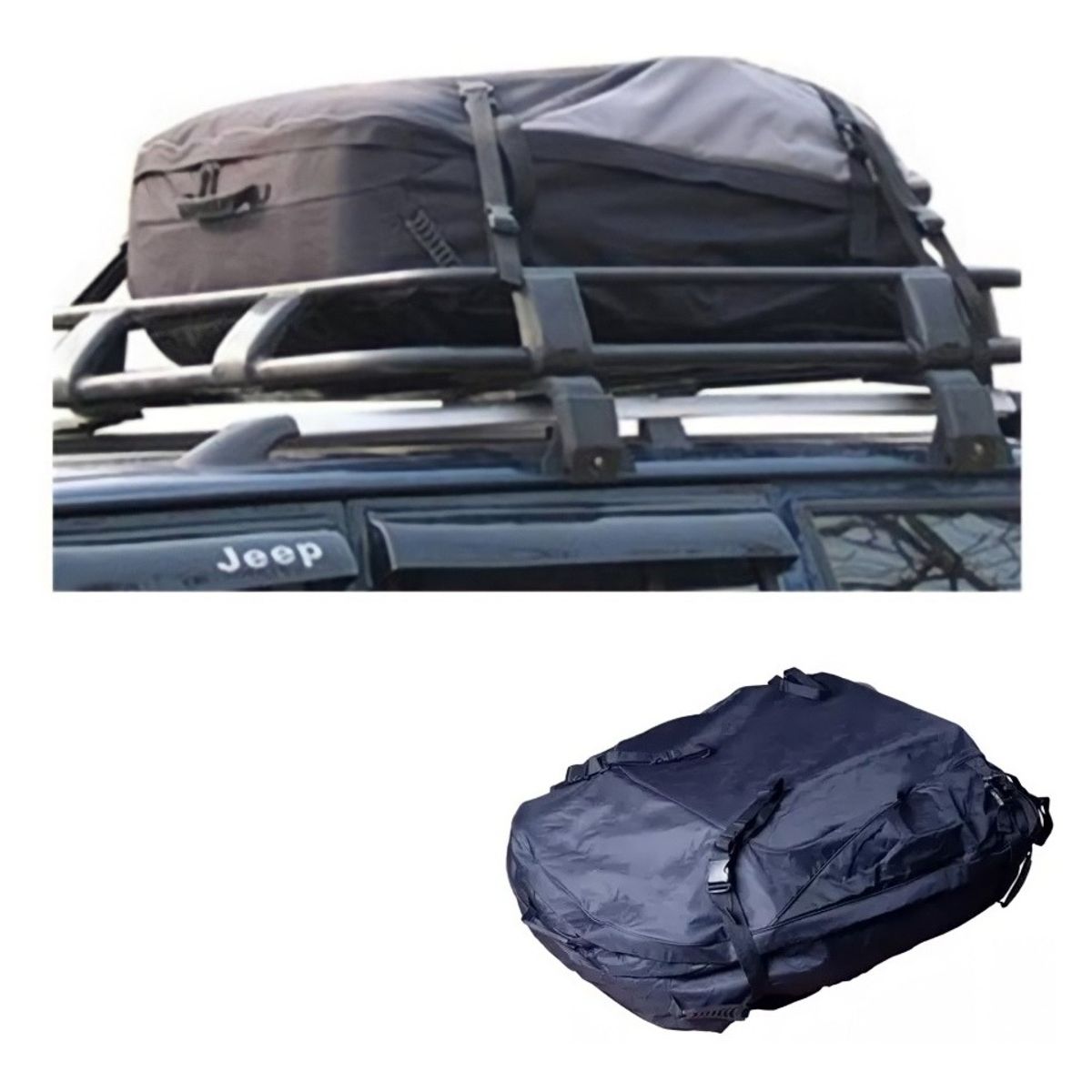 MOTORLIFE - Bolso Porta Equipaje Techo Auto 380 Litros Negro